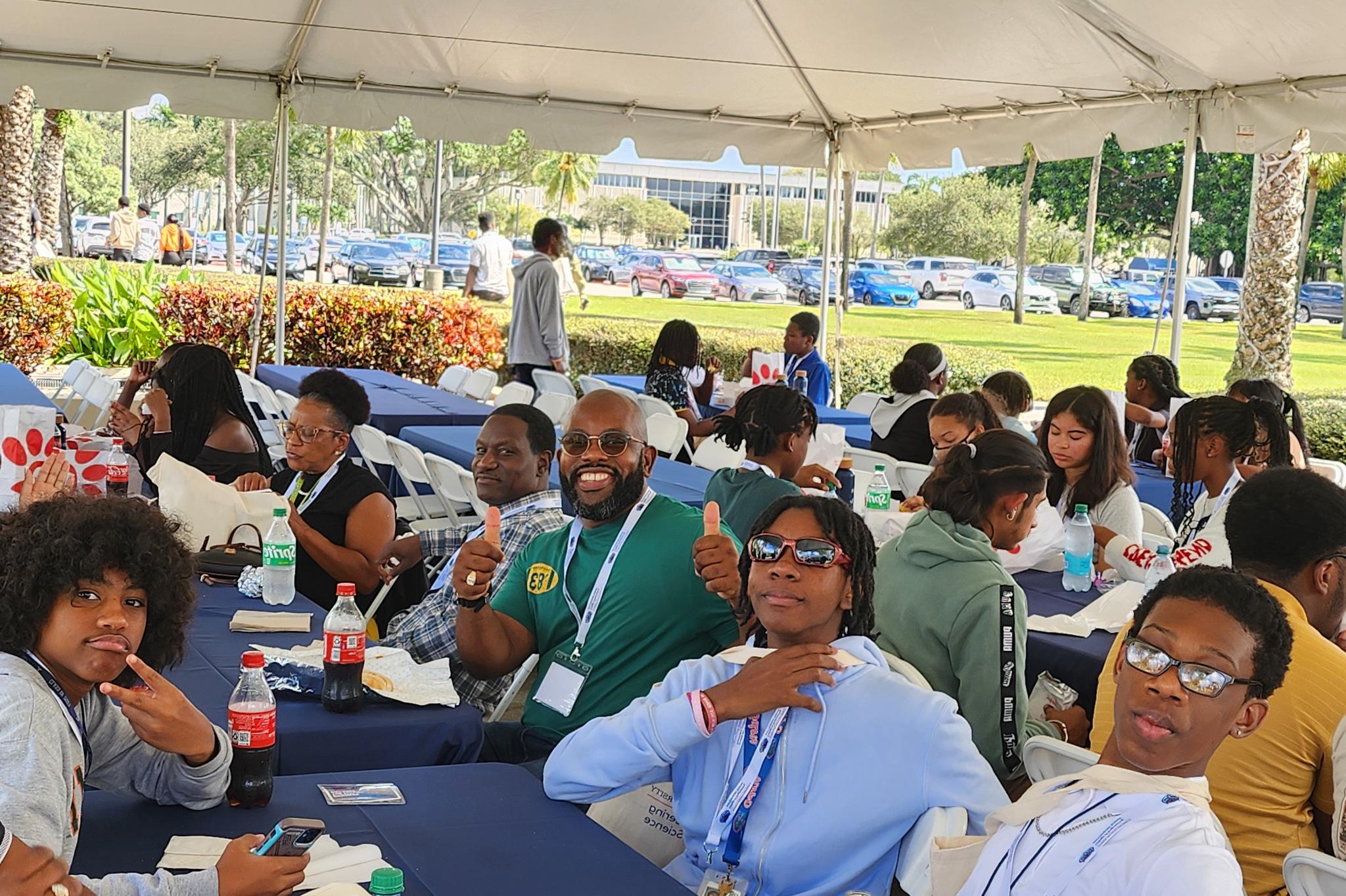 students at the event